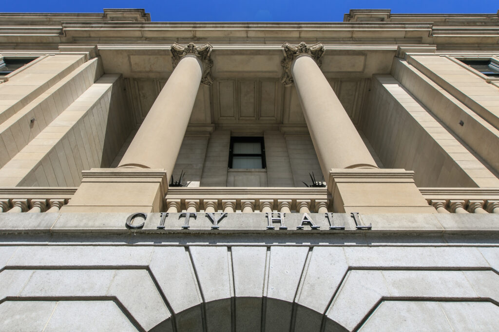 City hall of an American city.